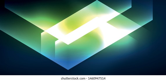 Neon shiny color lines background. Abstract colorful web template Geometric modern technology concept. Vector abstract background banner design.