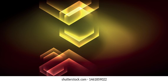 Neon shiny color lines background. Abstract colorful web template Geometric modern technology concept. Vector abstract background banner design.