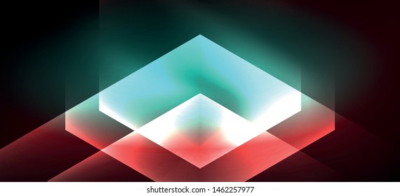 Fondo de líneas de color brillante neón. Resumen de la plantilla web colorida Concepto de tecnología geométrica moderna. Diseño de banner de fondo abstracto vectorial.