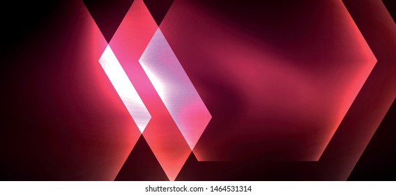 Neon glänzende Farblinien, Hintergrund. Abstrakte farbige Web-Vorlage Geometrisches modernes Technologiekonzept. Abstraktes Vektorbanner-Design.
