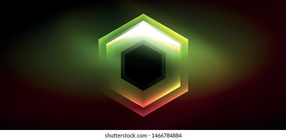 Neon shiny color lines background. Abstract colorful web template Geometric modern technology concept. Vector abstract background banner design.