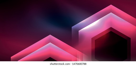 Neon shiny color lines background. Abstract colorful web template Geometric modern technology concept. Vector abstract background banner design.