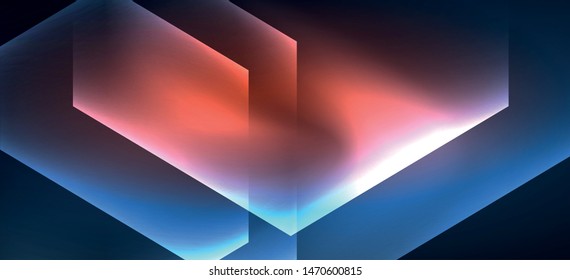 Neon shiny color lines background. Abstract colorful web template Geometric modern technology concept. Vector abstract background banner design.