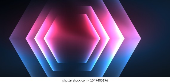 Neon shiny color lines background. Abstract colorful web template Geometric modern technology concept. Vector abstract background banner design.