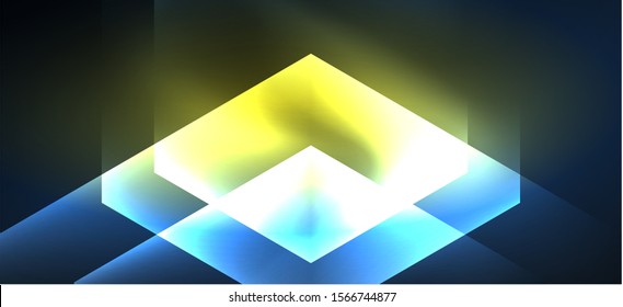 Neon shiny color lines background. Abstract colorful web template Geometric modern technology concept. Vector abstract background banner design.