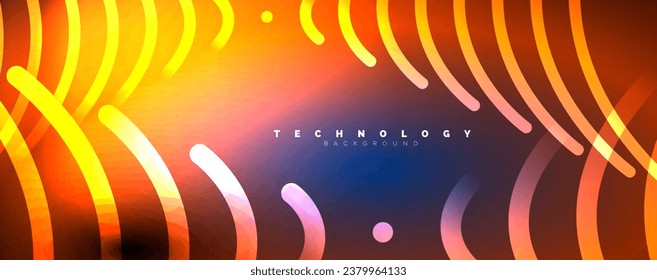 Neon shiny light abstract lines, light beams concept abstract background. Vector Illustration For Wallpaper, Banner, Background, Card, Book Illustration, landing page