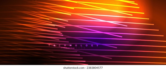 Neon shiny light abstract lines, light beams concept abstract background. Vector Illustration For Wallpaper, Banner, Background, Card, Book Illustration, landing page