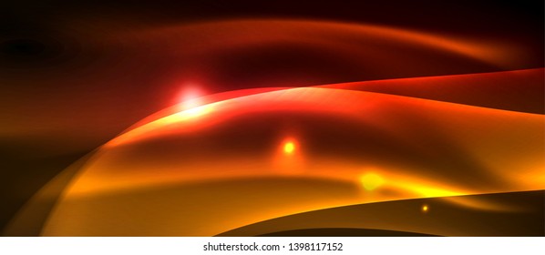 Neon shiny light glowing wave lines, vector futuristic techno template