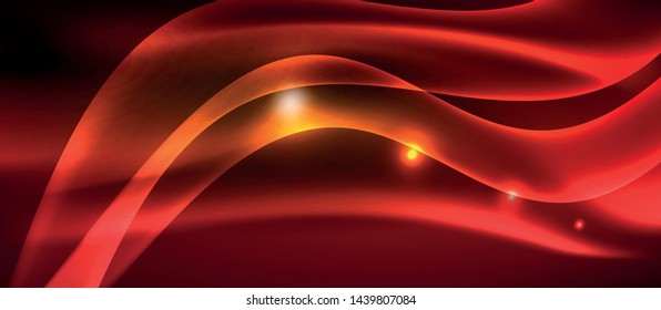 Líneas de onda luminosa brillante neón, plantilla de tecnología futurista vectorial