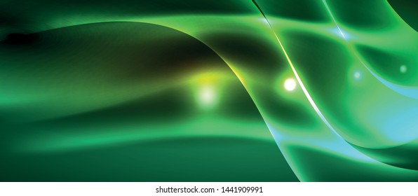Neon shiny light glowing wave lines, vector futuristic techno template