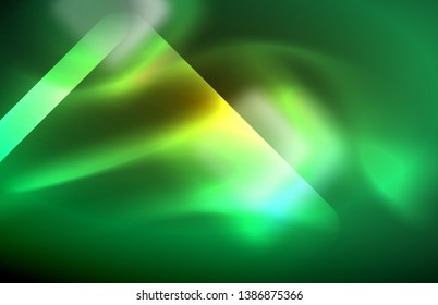 Neon glänzende Lichtlinien auf Schwarz, techno-moderne Vorlage, modernes Design