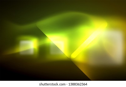 Neon glänzende Lichtlinien auf Schwarz, techno-moderne Vorlage, modernes Design