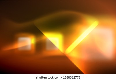 Luces neones brillantes sobre el negro, tecno moderno plantilla, diseño moderno