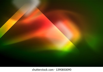 Neon shiny light lines on black, techno modern template, modern design