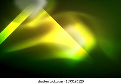 Neon shiny light lines on black, techno modern template, modern design