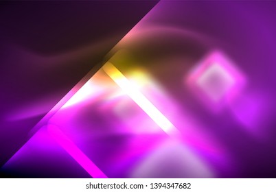 Neon linhas de luz brilhantes em preto, modelo tecno moderno, design moderno