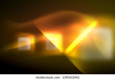 Neon glänzende Lichtlinien auf Schwarz, techno-moderne Vorlage, modernes Design