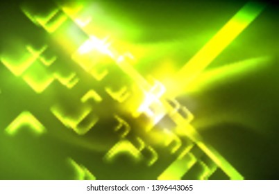Neon shiny light lines on black, techno modern template, modern design