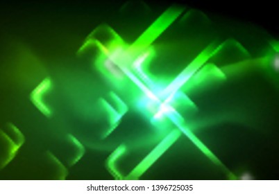 Neon shiny light lines on black, techno modern template, modern design