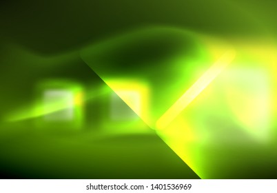 Neon shiny light lines on black, techno modern template, modern design