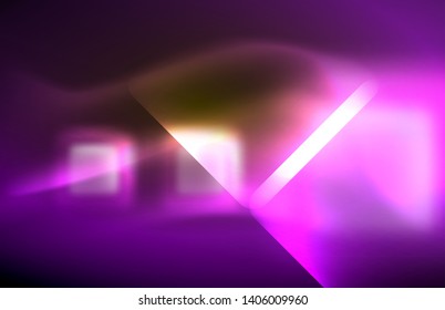 Luces neones brillantes sobre el negro, tecno moderno plantilla, diseño moderno
