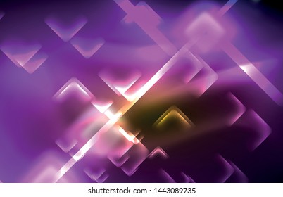 Neon shiny light lines on black, techno modern template, modern design