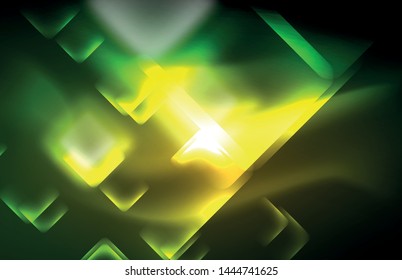 Luces neones brillantes sobre el negro, tecno moderno plantilla, diseño moderno