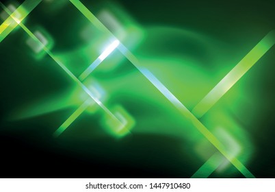Neon shiny light lines on black, techno modern template, modern design