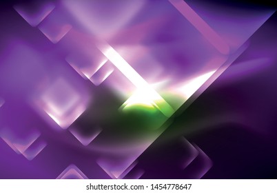 Neon shiny light lines on black, techno modern template, modern design