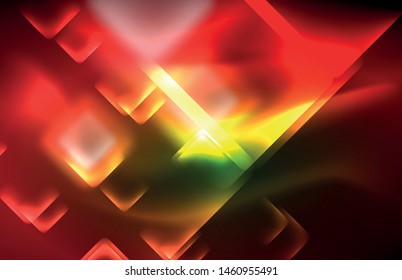 Neon glänzende Lichtlinien auf Schwarz, techno-moderne Vorlage, modernes Design