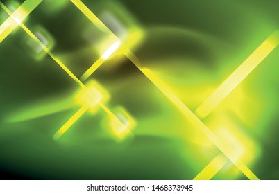 Neon shiny light lines on black, techno modern template, modern design