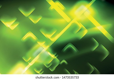 Neon shiny light lines on black, techno modern template, modern design