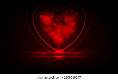 red shiny red heart in the middle says thet hearted