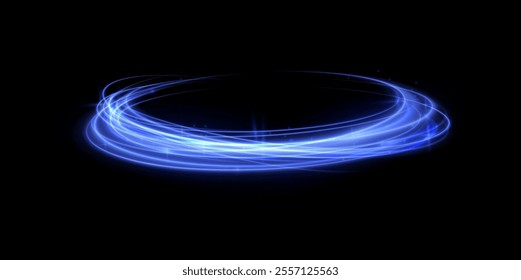 Neon shiny sparks of spiral wave. Png shine round frame with light circles light effect. Semicircular wave, light trail curve swirl, incandescent optical fiber vector, png, effect, wave,neon,line.