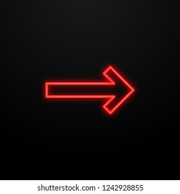 Neon sign arrow signboard, Vector illustration. Vector icon