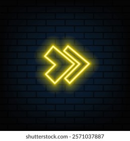Neon sign of the back forward arrow
