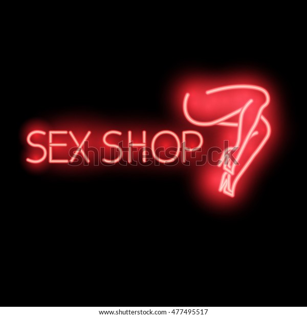 Neon Sign Banner Store Adults Vector Stock Vector Royalty Free 477495517