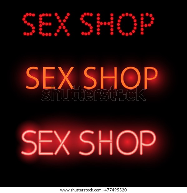 Neon Sign Banner Store Adults Vector Stock Vector Royalty Free 477495520