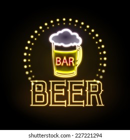 Neon Sign. Beer Bar