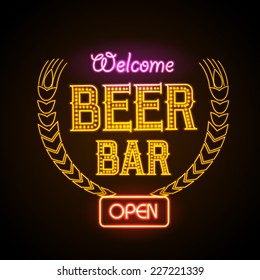 Neon Sign. Beer Bar