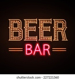 neon sign. Beer bar