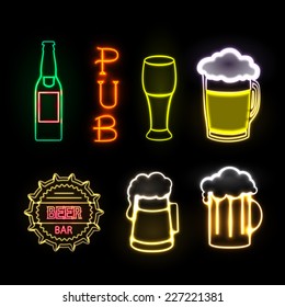 Neon Sign. Beer Bar