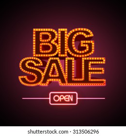 Neon sign big sale open