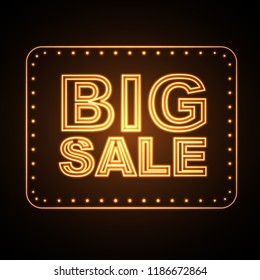 Neon sign big sale. Vintage electric signboard