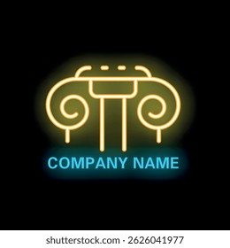 Neon sign of a boombox playing music with company name below, perfect for any business related to music