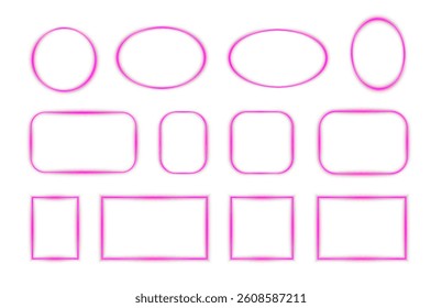 Neon sign box PNG with glowing lines, gradient colors, and tech vibes. Perfect for banners, UI, games, and web. Modern rectangular PNG frame with a futuristic glow effect