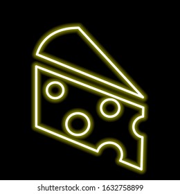Neon sign of bright colors. Neon cheese