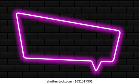 Neon sign of bright colors. Framework for signage.