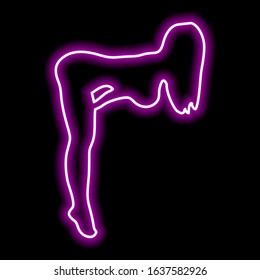 Neon sign of bright colors. Neon girls. Girls strip club neon. Striptease. Strip neon. 