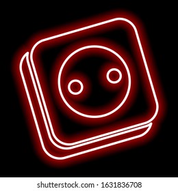 Neon sign of bright colors. Neon socket